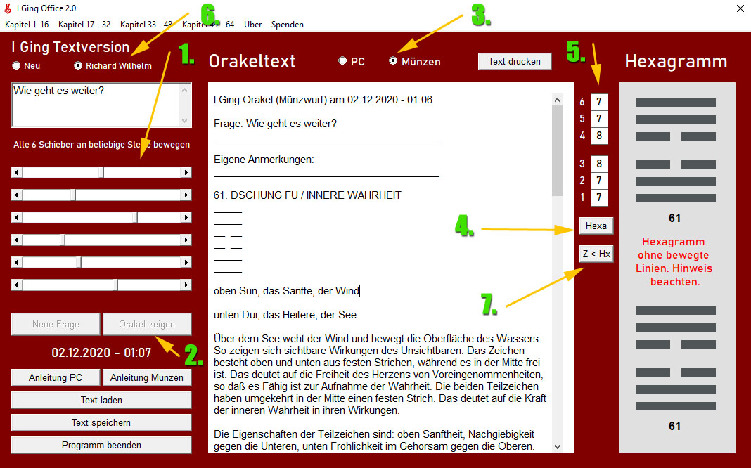 I Ging Office 2.0 Textversion wechseln